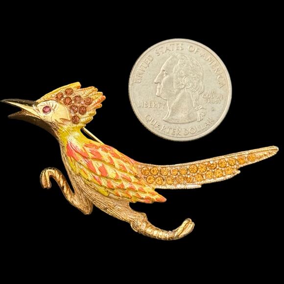 Vintage Ulta Brooch Road Runner Bird - Picture 1 of 4